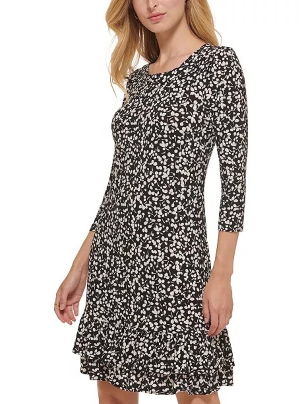Tommy Hilfiger Women's Floral-Print Shift Dress with Ruffled Hem. Size 14.